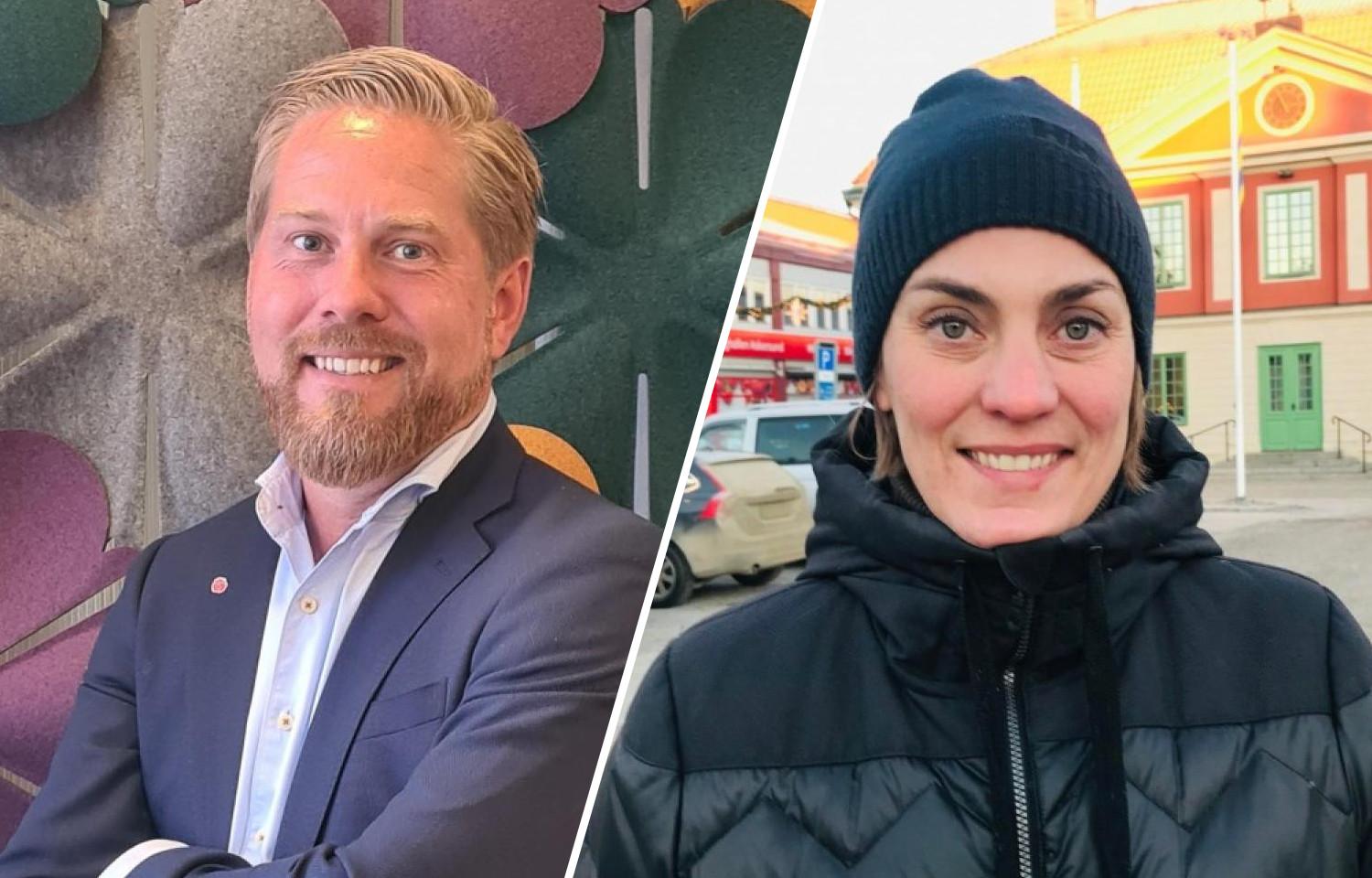Fotomontage med Andreas Brorsson och Caroline Dieker intill varandra.