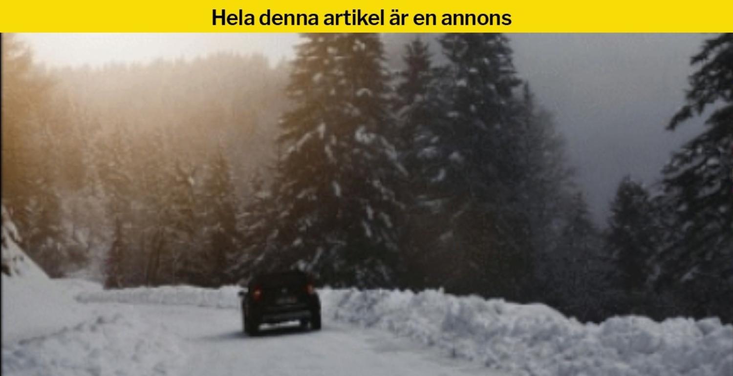 Bil på vinterväg.