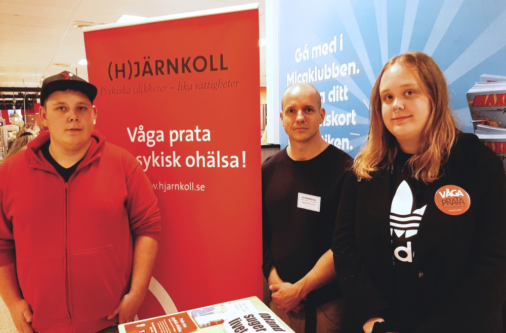 Ambassadörerna från Hjärnkoll: Håkan Pettersson, Erik Widlund och Angelica Larsson. Foto: Sandra Wallin