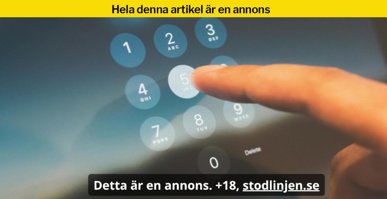 Ett finger trycker på en nummerpanel.
